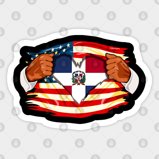 Dominicans Who Live in America Dom Republic Flag Sticker by MerchFrontier